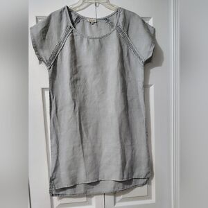Bellambia Grey 100% Linen Tunic Top Italy Sz S